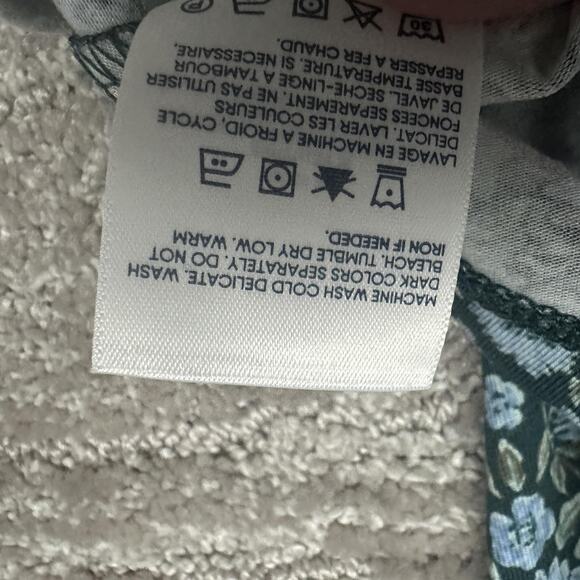 Lands End Dress Womens Large Green Floral V Neck Knot Twist Front Outdoor Casual - Picture 10 of 16